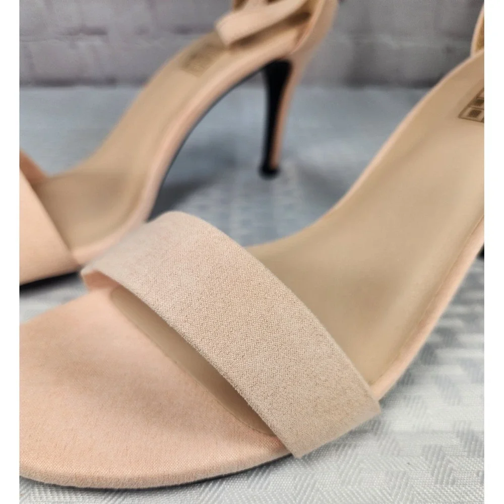 Womens Shoes Heels Stilettos Ankle Strap Pink / Apricot Sandals Sz 9 New